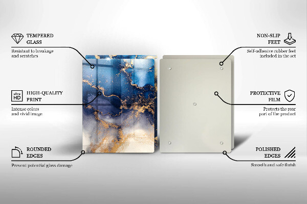 Steklena podloga za rezanje Marmorna abstrakcija