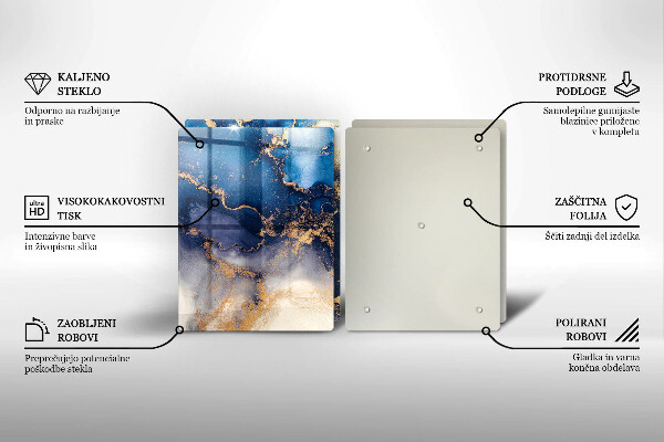 Steklena podloga za rezanje Marmorna abstrakcija