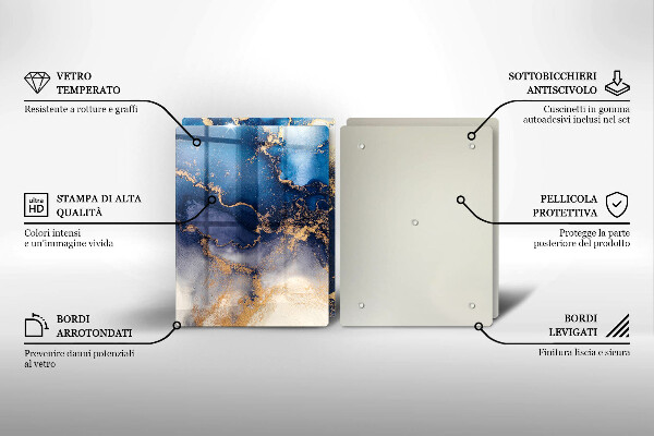 Steklena podloga za rezanje Marmorna abstrakcija