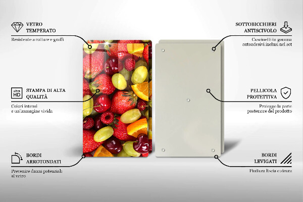 Steklena podloga za rezanje Poletno sadje