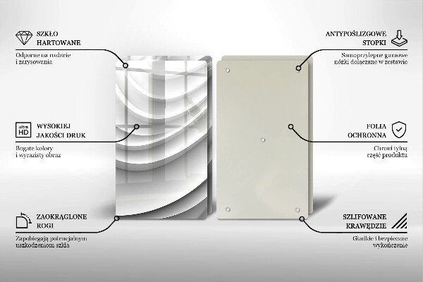 Steklena podloga za rezanje Geometrijske črte
