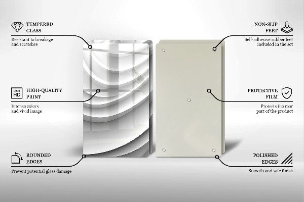 Steklena podloga za rezanje Geometrijske črte