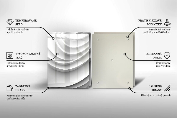 Steklena podloga za rezanje Geometrijske črte