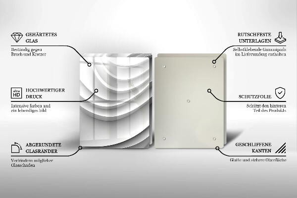 Steklena podloga za rezanje Geometrijske črte