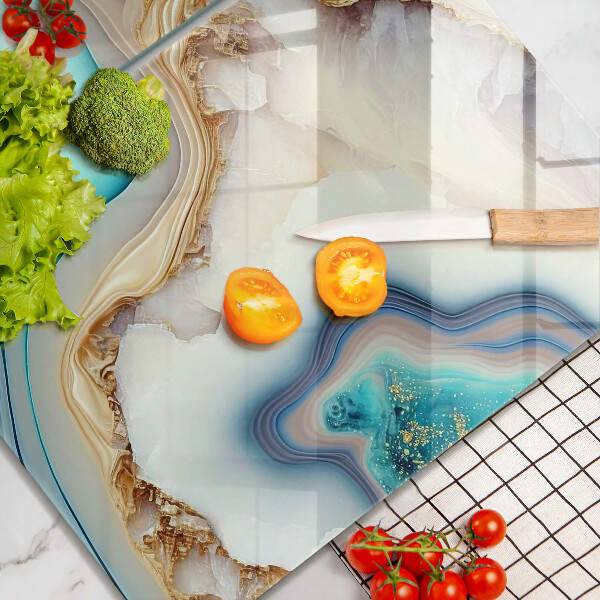 Steklena podloga za rezanje Večbarvni marmor