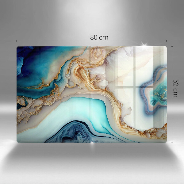 Steklena podloga za rezanje Večbarvni marmor