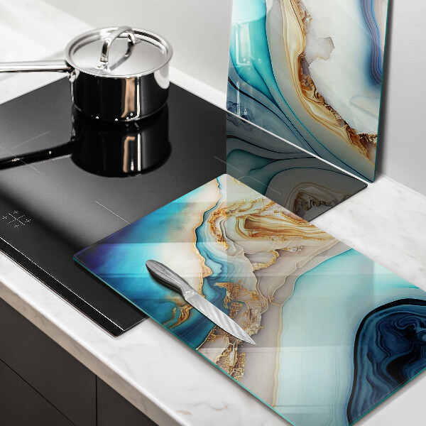 Steklena podloga za rezanje Večbarvni marmor