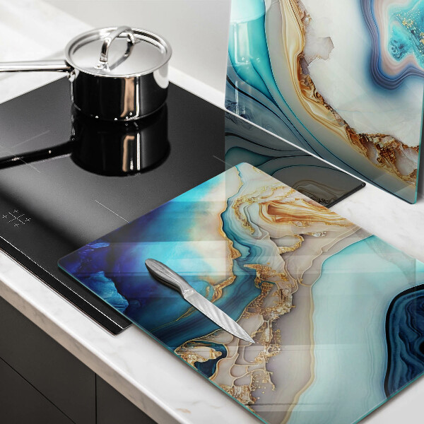 Steklena podloga za rezanje Večbarvni marmor