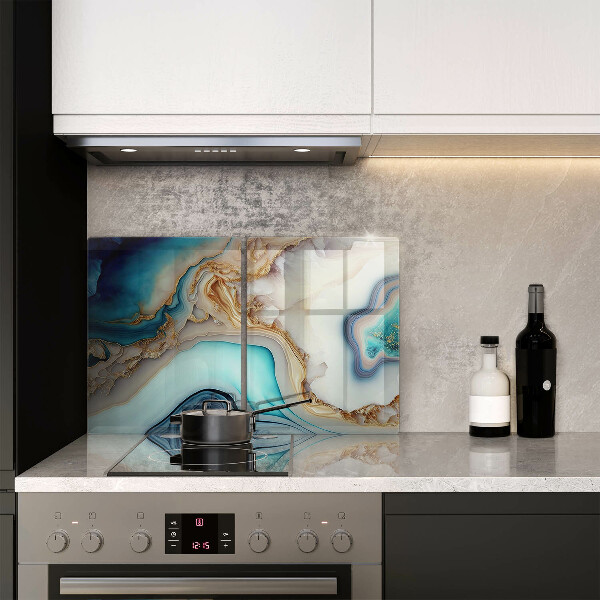 Steklena podloga za rezanje Večbarvni marmor