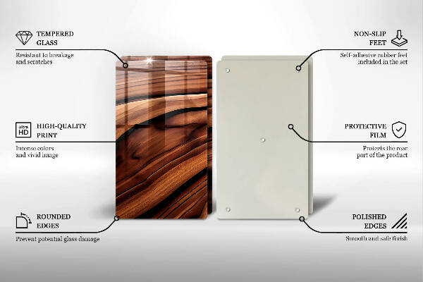 Steklena podloga za rezanje Struktura lesa