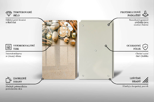 Steklena podloga za rezanje božični okraski