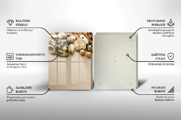 Steklena podloga za rezanje božični okraski