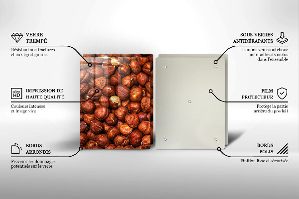 Steklena podloga za rezanje lešniki