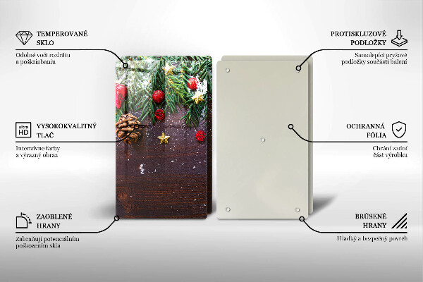 Steklena podloga za rezanje božična dekoracija