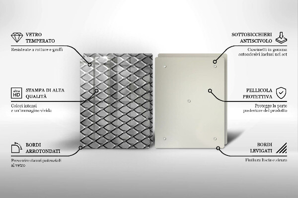 Steklena podloga za rezanje Kovinska rešetka