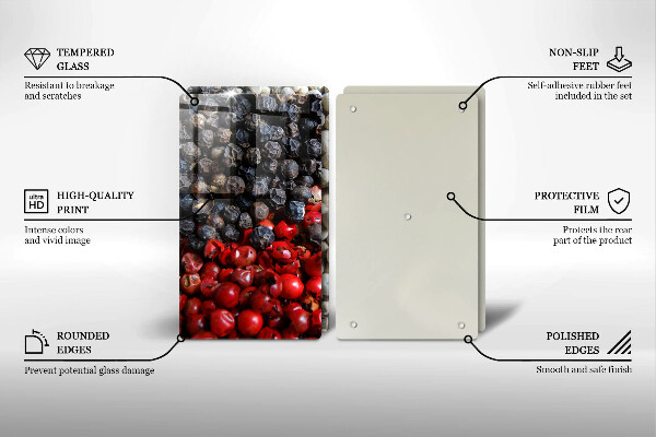 Steklena podloga za rezanje Črni poper