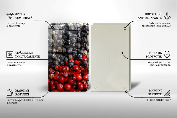 Steklena podloga za rezanje Črni poper