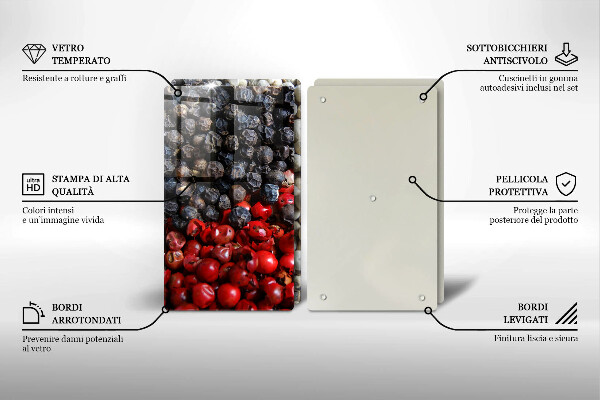 Steklena podloga za rezanje Črni poper