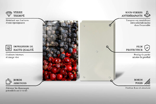 Steklena podloga za rezanje Črni poper