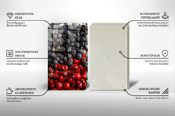 Steklena podloga za rezanje Črni poper