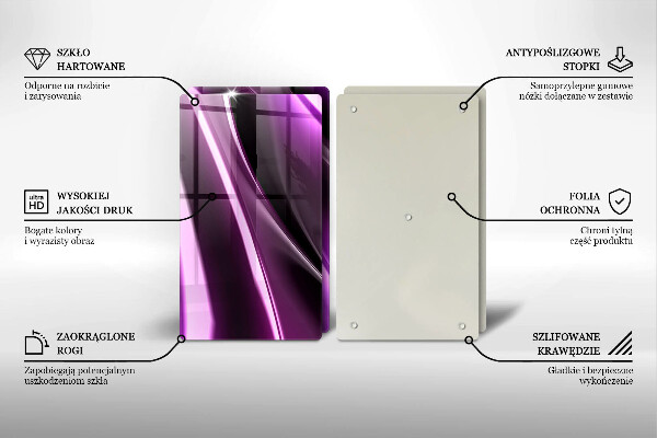 Steklena podloga za rezanje Vijolična abstrakcija