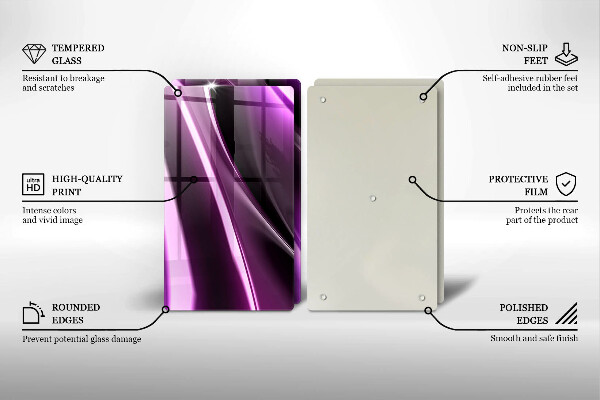 Steklena podloga za rezanje Vijolična abstrakcija