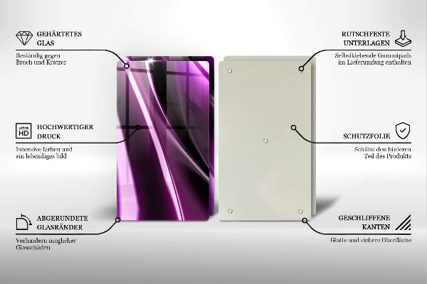 Steklena podloga za rezanje Vijolična abstrakcija