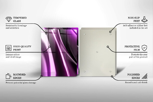 Steklena podloga za rezanje Vijolična abstrakcija