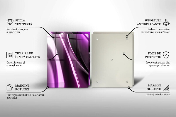 Steklena podloga za rezanje Vijolična abstrakcija
