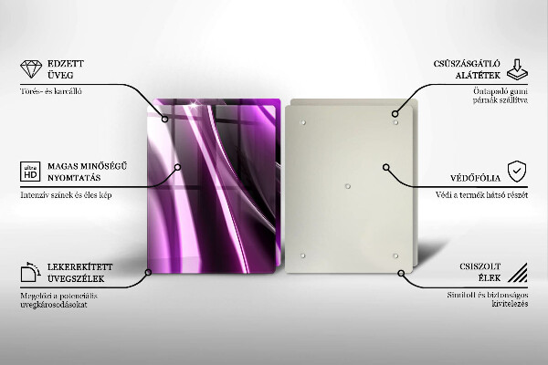 Steklena podloga za rezanje Vijolična abstrakcija