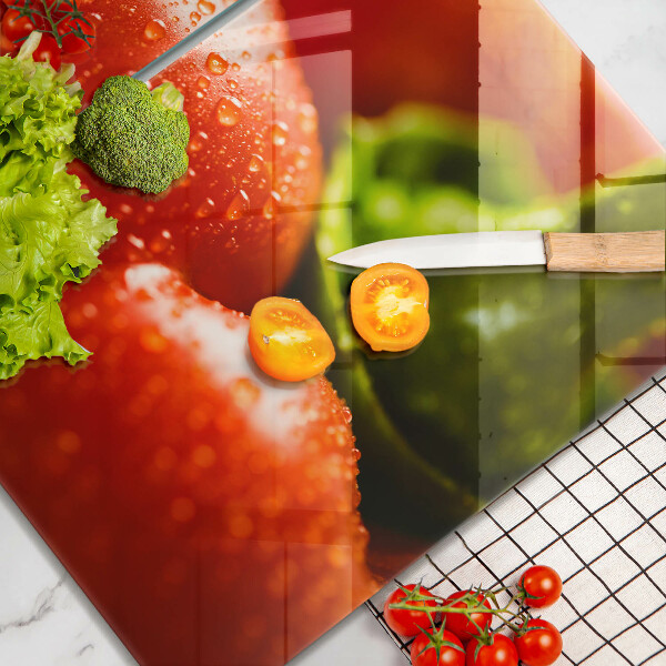 Steklena podloga za rezanje rdeča paprika