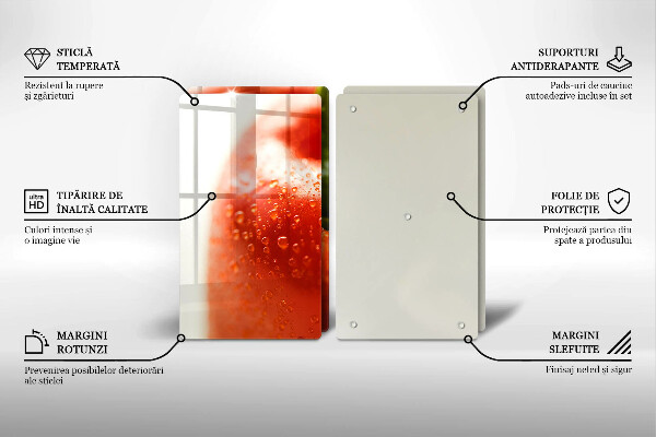 Steklena podloga za rezanje rdeča paprika