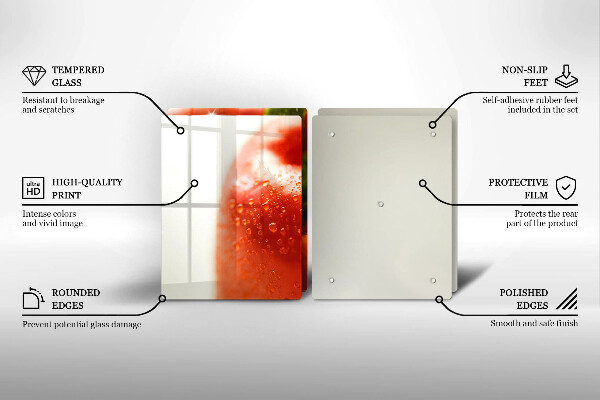 Steklena podloga za rezanje rdeča paprika