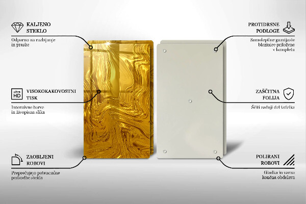 Steklena podloga za rezanje Zlata tekstura