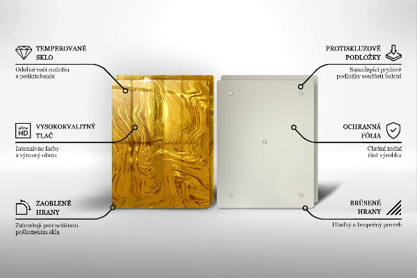 Steklena podloga za rezanje Zlata tekstura