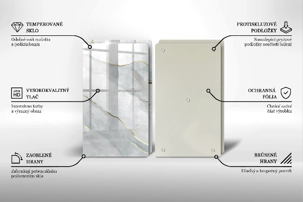Steklena podloga za rezanje Kamnita tekstura