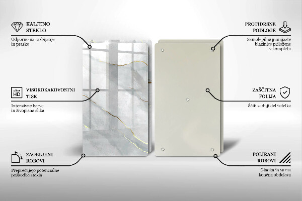 Steklena podloga za rezanje Kamnita tekstura
