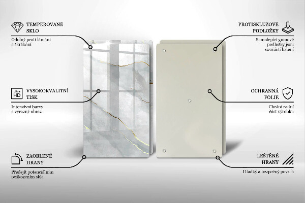Steklena podloga za rezanje Kamnita tekstura
