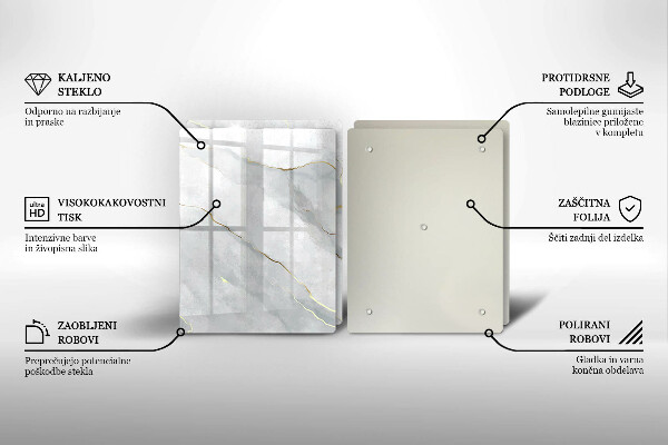 Steklena podloga za rezanje Kamnita tekstura