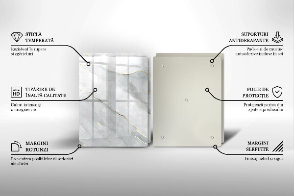 Steklena podloga za rezanje Kamnita tekstura