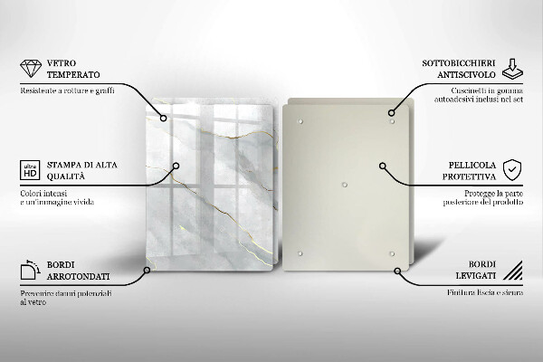 Steklena podloga za rezanje Kamnita tekstura