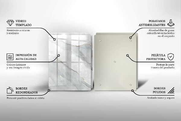 Steklena podloga za rezanje Kamnita tekstura