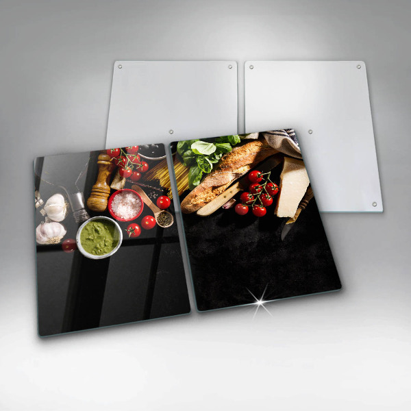 Steklena podloga za rezanje Italijanske sestavine in začimbe