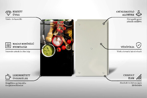 Steklena podloga za rezanje Italijanske sestavine in začimbe