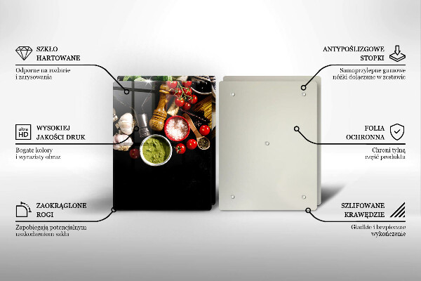 Steklena podloga za rezanje Italijanske sestavine in začimbe