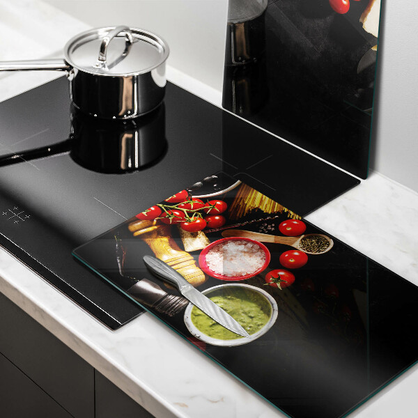 Steklena podloga za rezanje Italijanske sestavine in začimbe