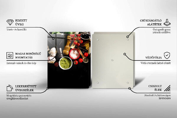 Steklena podloga za rezanje Italijanske sestavine in začimbe