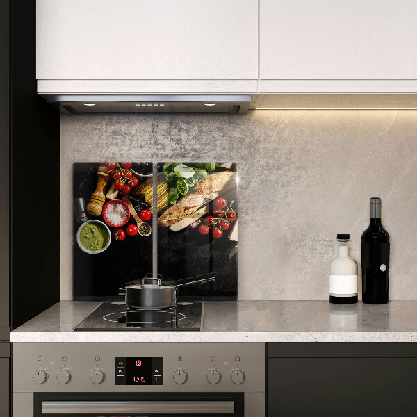 Steklena podloga za rezanje Italijanske sestavine in začimbe