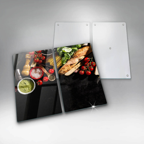 Steklena podloga za rezanje Italijanske sestavine in začimbe