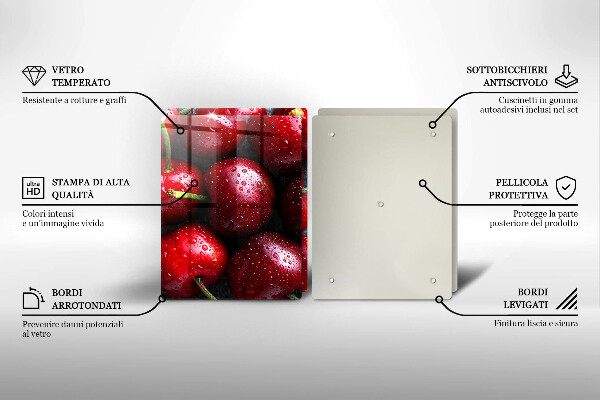 Steklena podloga za rezanje Češnje od blizu